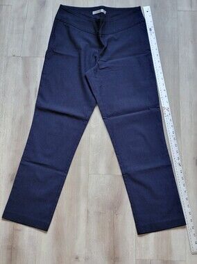 SC & Co. Navy Blue Patterned Tummy Control Comfort Stretch Pull-On Pants